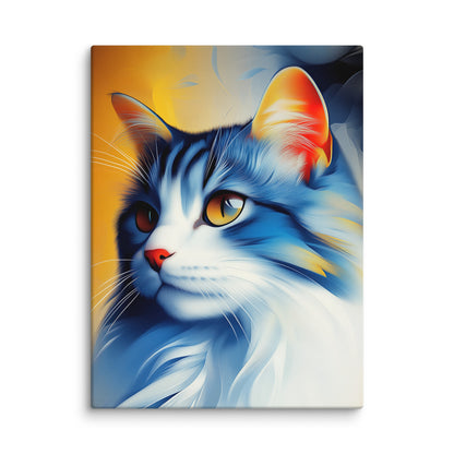 Tableau Tête de Chat - Félix en Bleu Affiches, reproductions et œuvres graphiques Art Virtuoso L