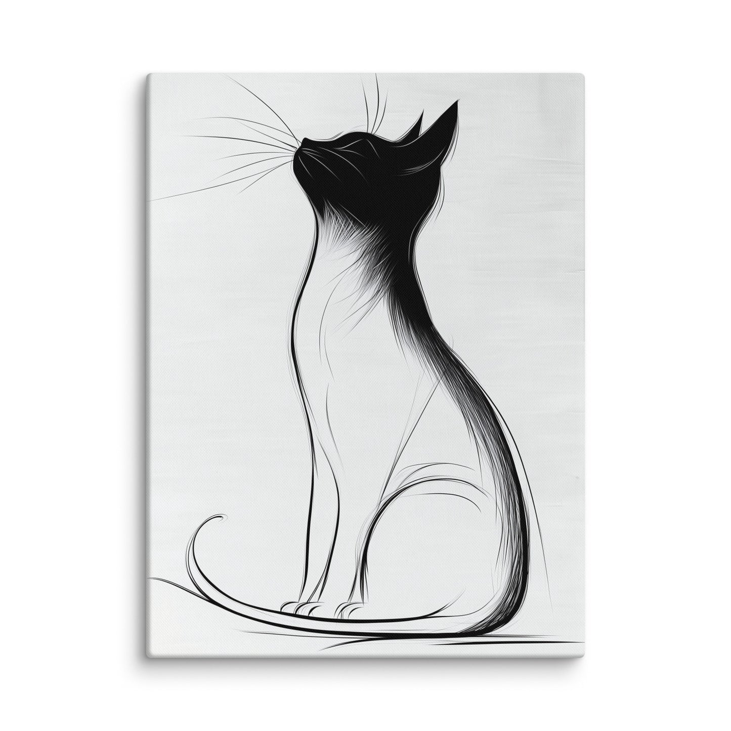 Tableau Minimaliste Chat - Élégance Épurée Affiches, reproductions et œuvres graphiques Art Virtuoso L