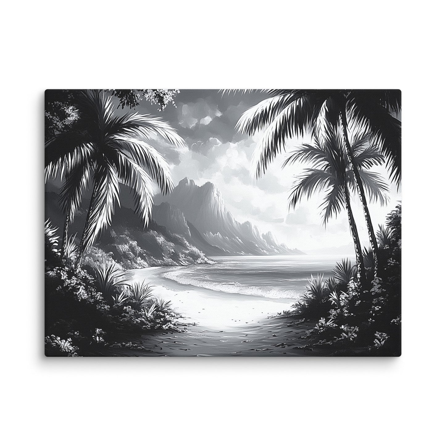 Tableau Tropical Noir et Blanc : Hawaï Monochrome Affiches, reproductions et œuvres graphiques Art Virtuoso L