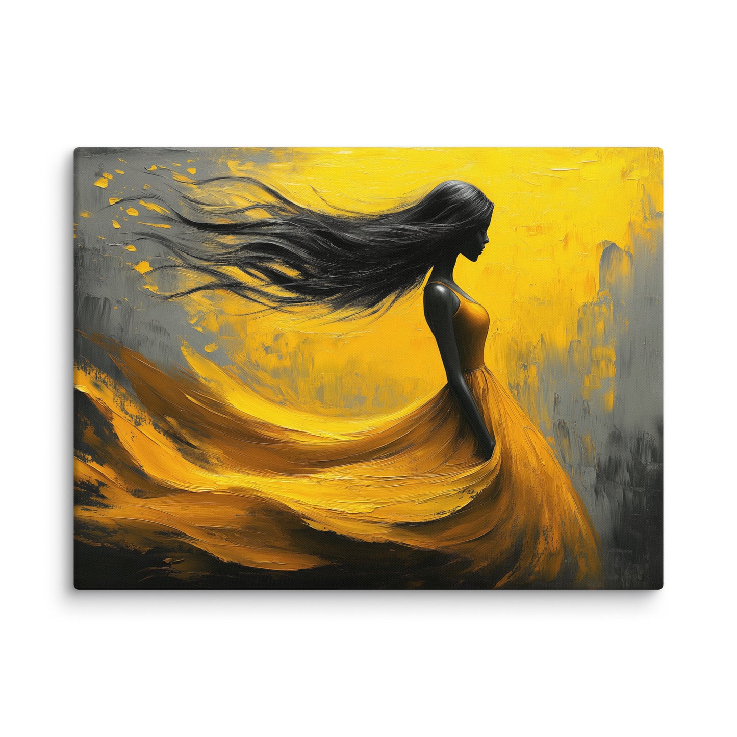 Tableau Jaune Femme : Danse du Crépuscule Affiches, reproductions et œuvres graphiques Art Virtuoso L