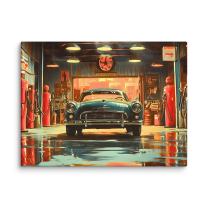 Tableau Vintage Garage : Aston Martin Affiches, reproductions et œuvres graphiques Art Virtuoso L