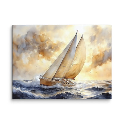 Tableau Bateau Voilier : Lumière sur les Vagues Affiches, reproductions et œuvres graphiques Art Virtuoso L