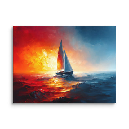 Tableau Bateau Coucher de Soleil : Fusion Marine Affiches, reproductions et œuvres graphiques Art Virtuoso L