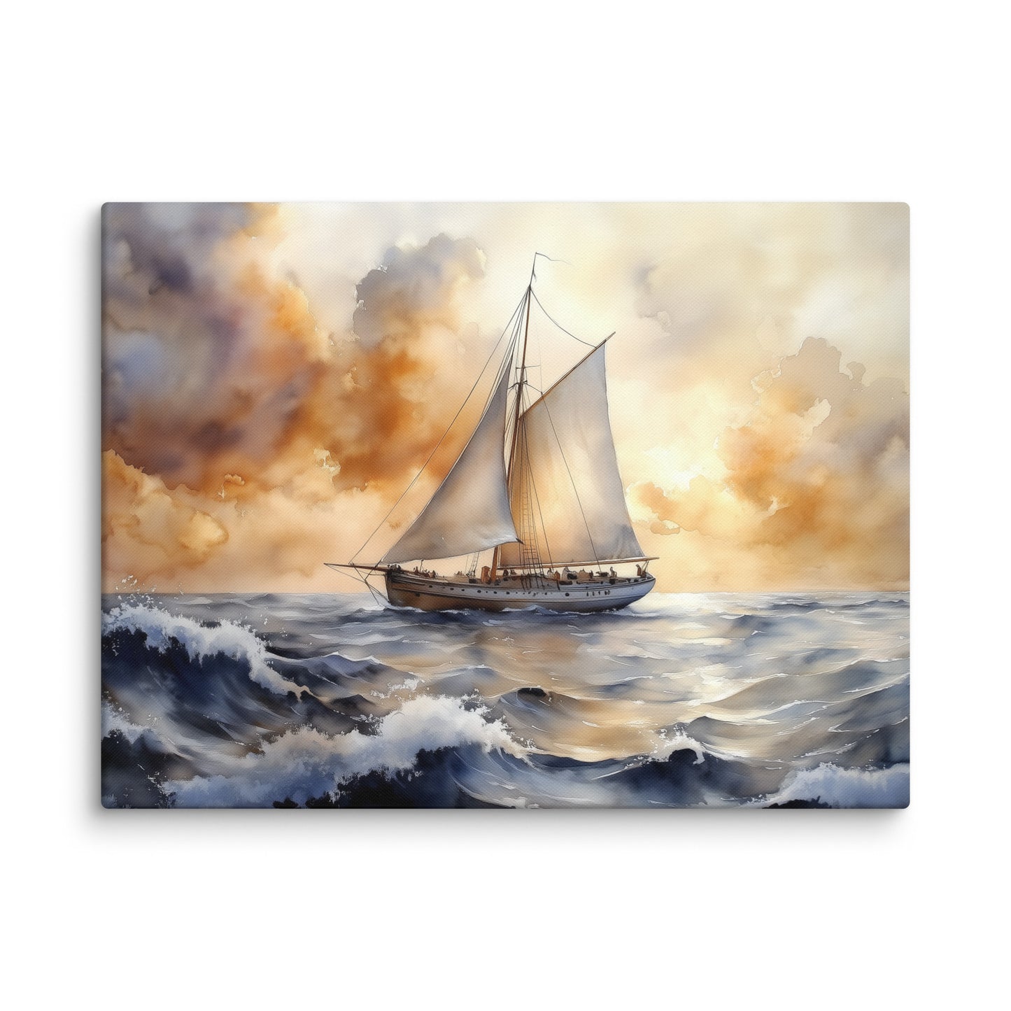 Tableau Bateau à Voile : Horizon Doré Affiches, reproductions et œuvres graphiques Art Virtuoso L