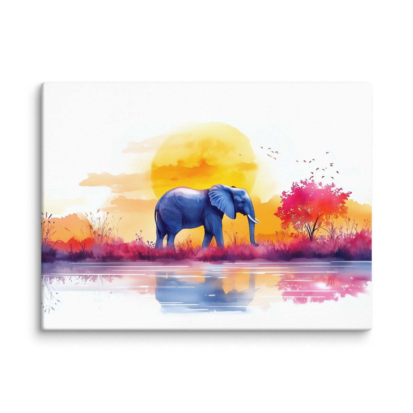 Peinture Aquarelle Éléphant - Évasion Poétique en Terre Sauvage Affiches, reproductions et œuvres graphiques Art Virtuoso L