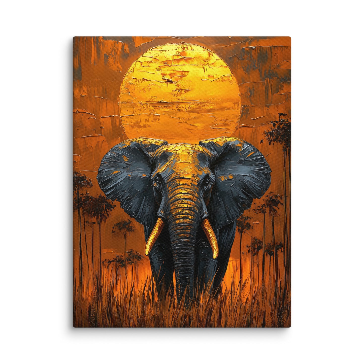 Tableau Éléphant Doré - Majesté d'Afrique Affiches, reproductions et œuvres graphiques Art Virtuoso L