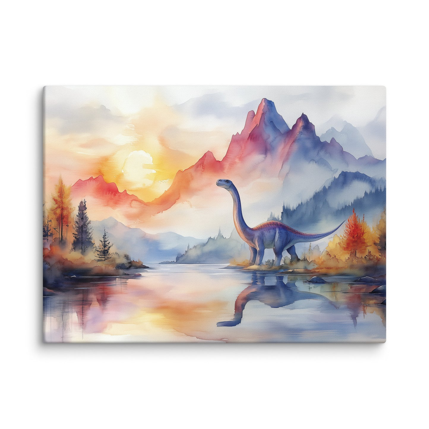 Peinture Aquarelle Dinosaure - Voyage Préhistorique Affiches, reproductions et œuvres graphiques Art Virtuoso L