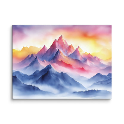 Peinture Aquarelle - Montagne Imposante Affiches, reproductions et œuvres graphiques Art Virtuoso L