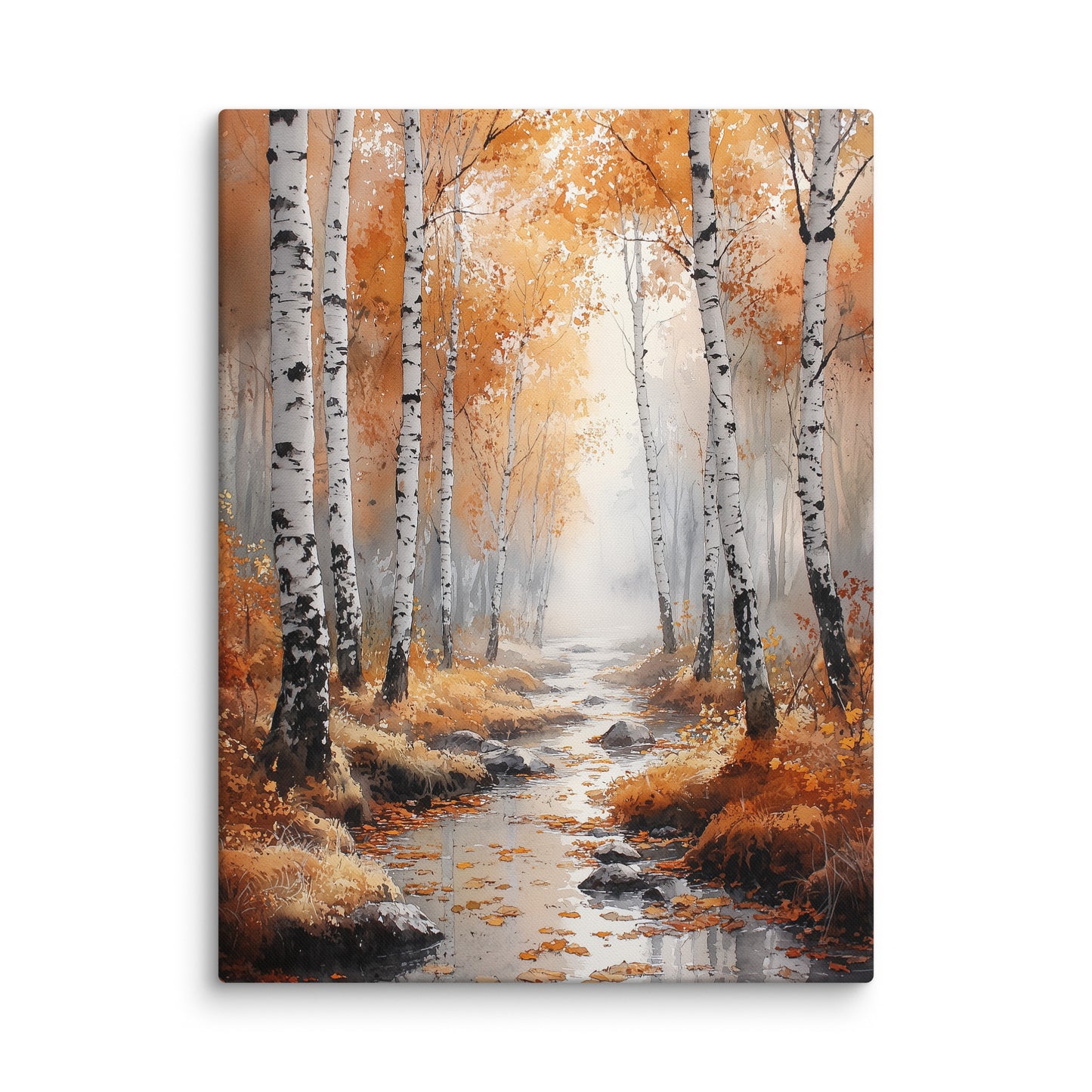 Peinture Aquarelle Bouleaux – Forêt d Automne Affiches, reproductions et œuvres graphiques Art Virtuoso L