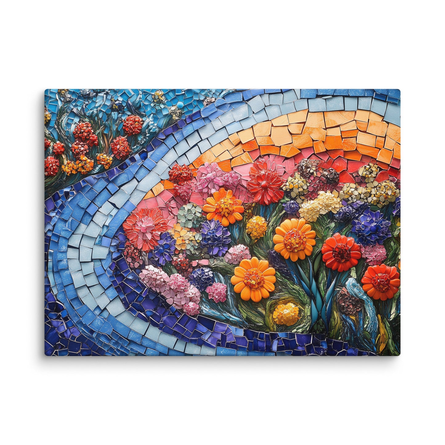 Toile Mosaïque - Couleurs Florales Affiches, reproductions et œuvres graphiques Art Virtuoso L