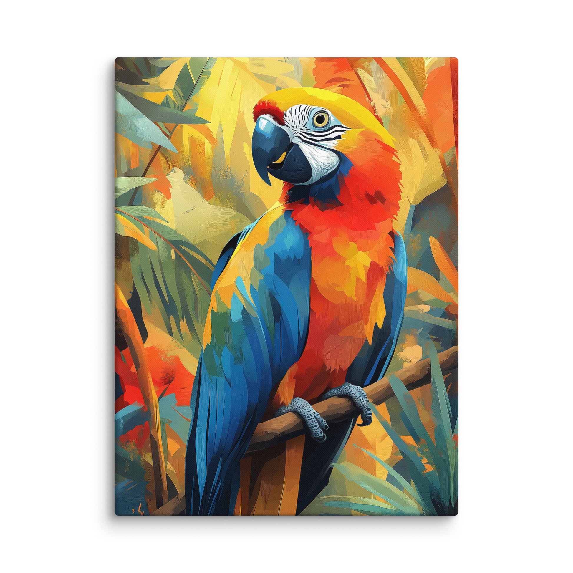 Peinture Perroquet sur Toile en Explosion Chromatique Affiches, reproductions et œuvres graphiques Art Virtuoso L