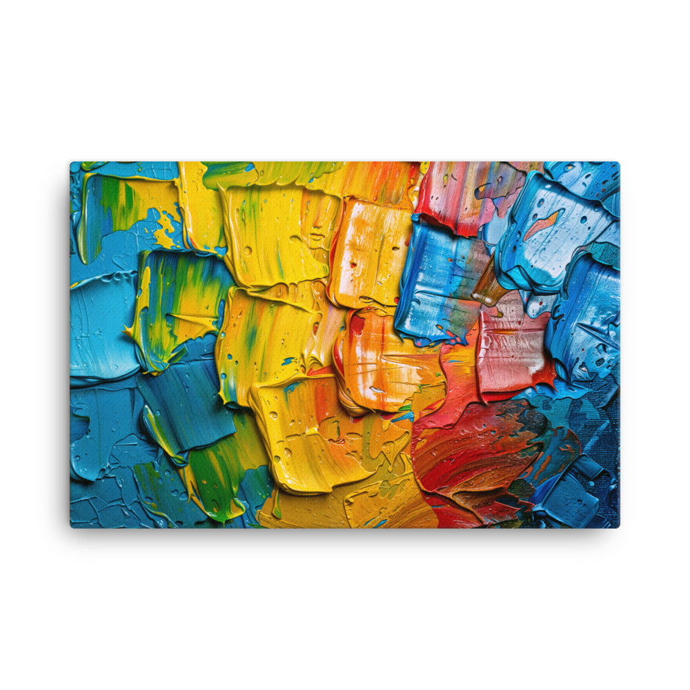 Tableau Abstrait Peinture - Couleurs comme au Couteau