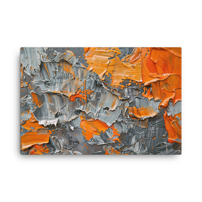 Tableau Abstrait Orange et Gris  Art Virtuoso XL  