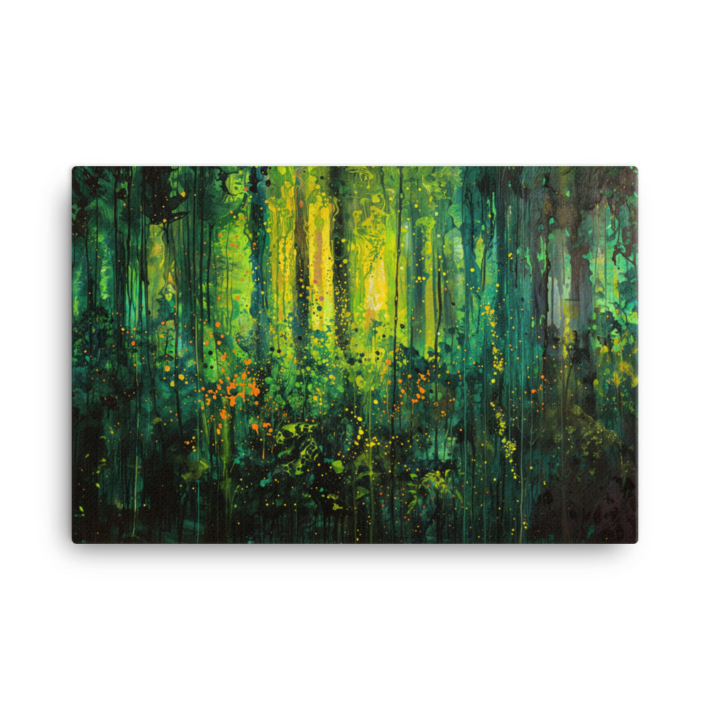 Tableau Abstrait Nature - Éveil Forestier  Art Virtuoso XL  