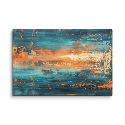 Tableau Abstrait Coucher de Soleil  Art Virtuoso XL  