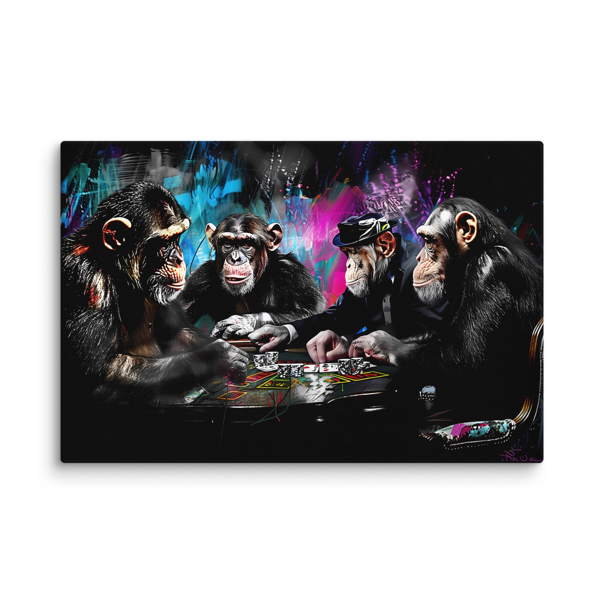 Tableau Singe - Poker Street Art Affiches, reproductions et œuvres graphiques Art Virtuoso XL
