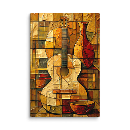 Tableau Guitare Cubiste - Décor Musical  Art Virtuoso XL  