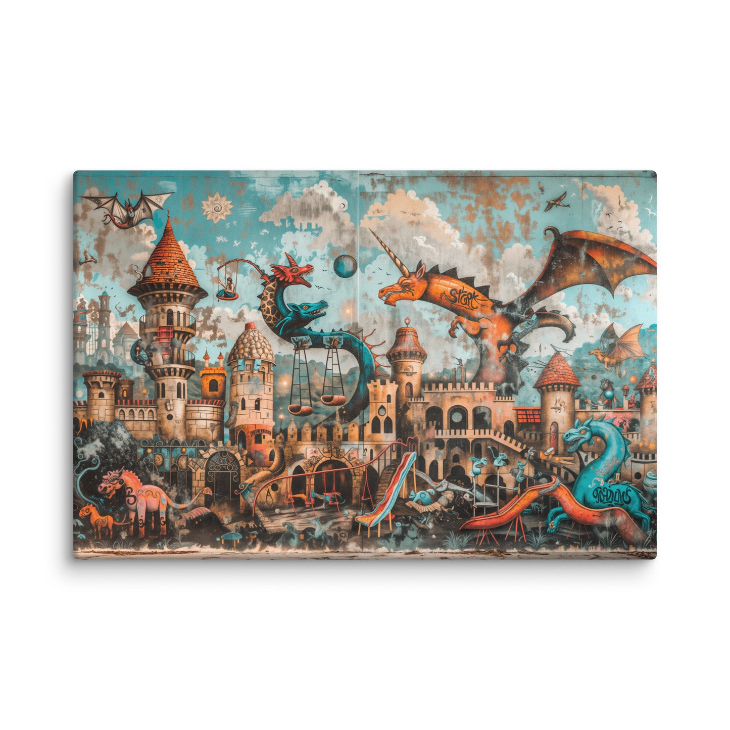 Tableau Street Art Enfant - Aventure Fantastique  Art Virtuoso XL  