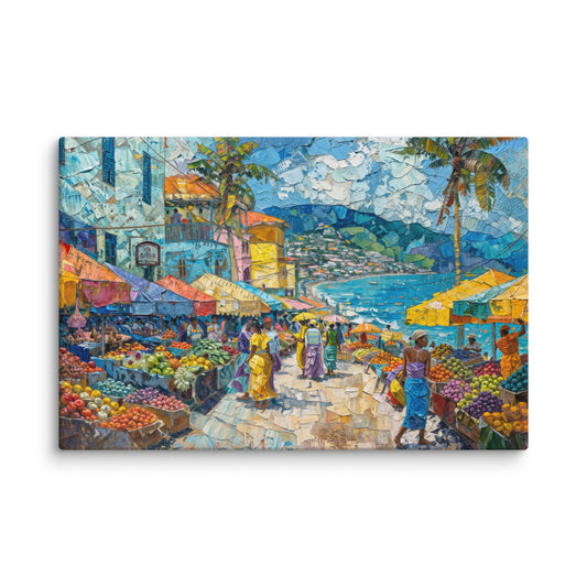 Tableau Guadeloupe – Marché Coloré  Art Virtuoso XL  