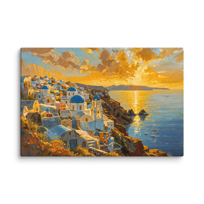 Tableau Santorin - Coucher de Soleil  Art Virtuoso XL  