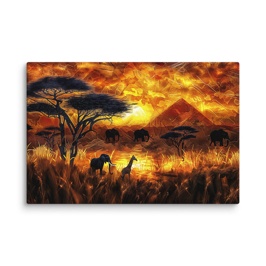 Tableau Africain Design - Savane au Couchant  Art Virtuoso XL  