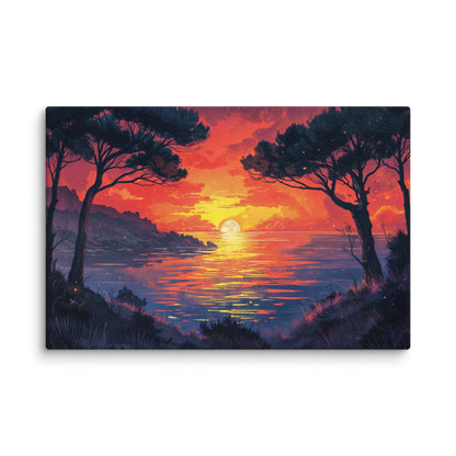 Tableau Coucher de Soleil Moderne  Art Virtuoso XL  