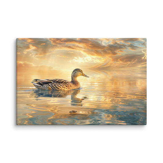 Tableau Canard - Reflets Dorés  Art Virtuoso XL  