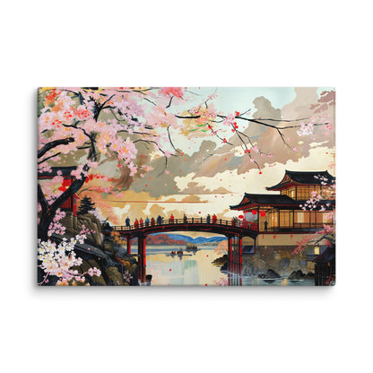 Tableau Japonais Traditionnel - Pont de Kyoto  Art Virtuoso XL