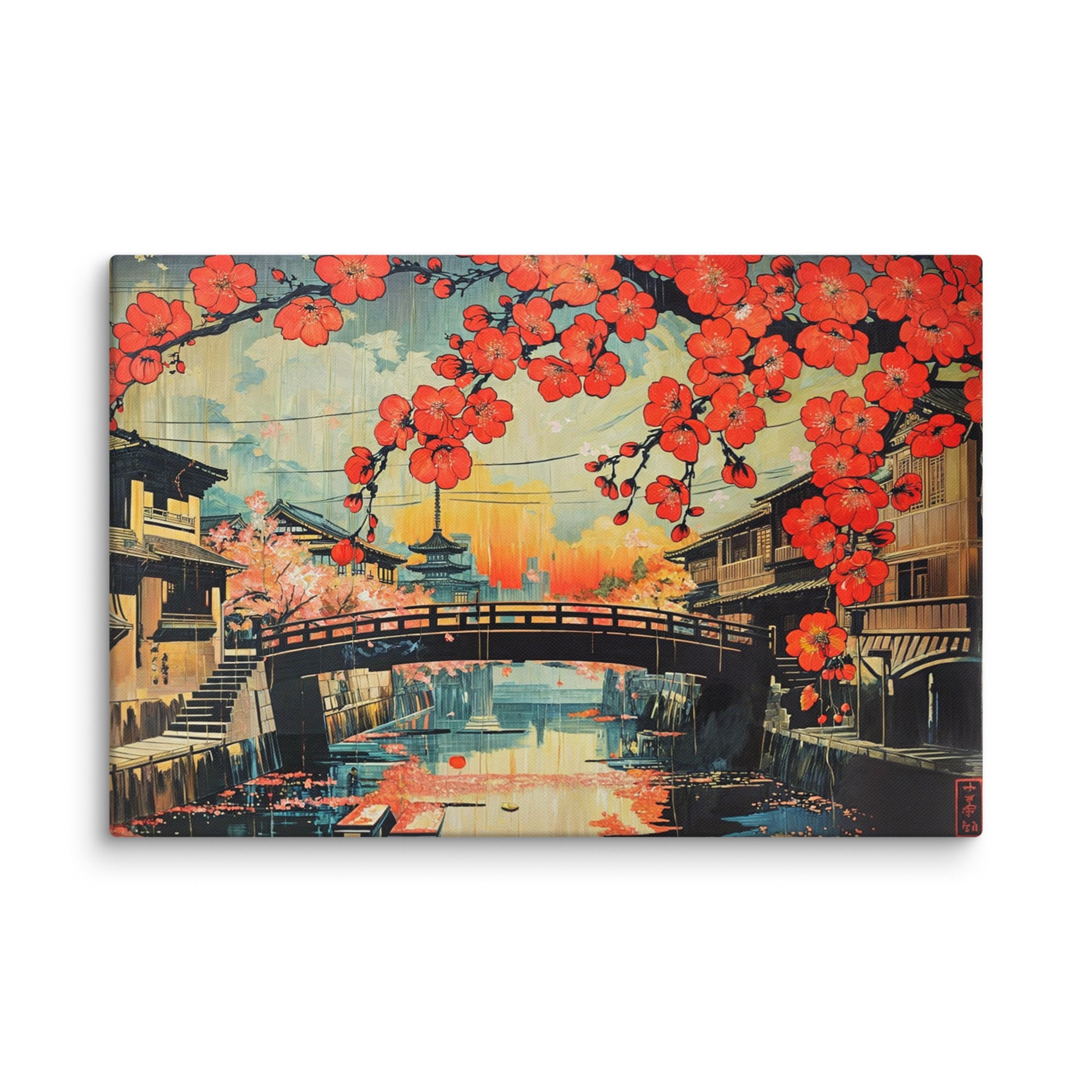 Tableau Sur Toile Art Asiatique - Paysage - Dimensions 50x70 Cm - Neuf - Décoration Murale
