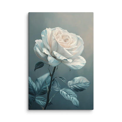 Peinture Rose Blanche Enchantée  Art Virtuoso XL  