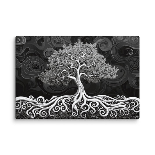 Tableau Arbre de Vie Noir et Blanc  Art Virtuoso XL  