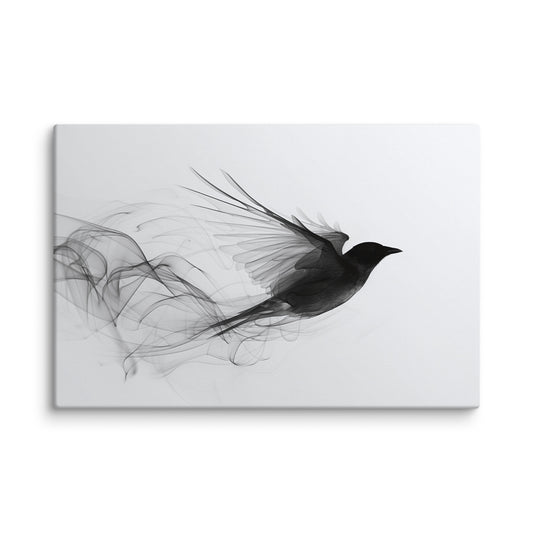 Tableau Simple Noir et Blanc - Oiseau en Vol