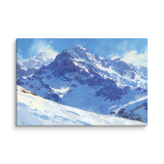 Peinture Montagne Enneigée