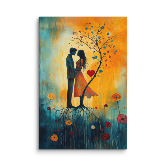 Peinture Romantique - Couple Éternel