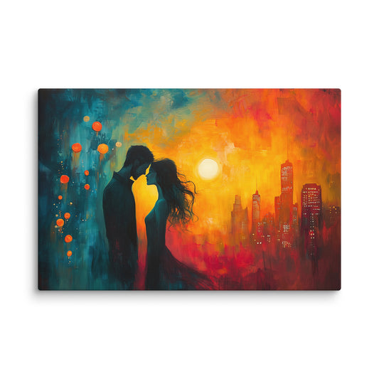 Peinture Romantique Contemporain - Sous Le Soleil Couchant