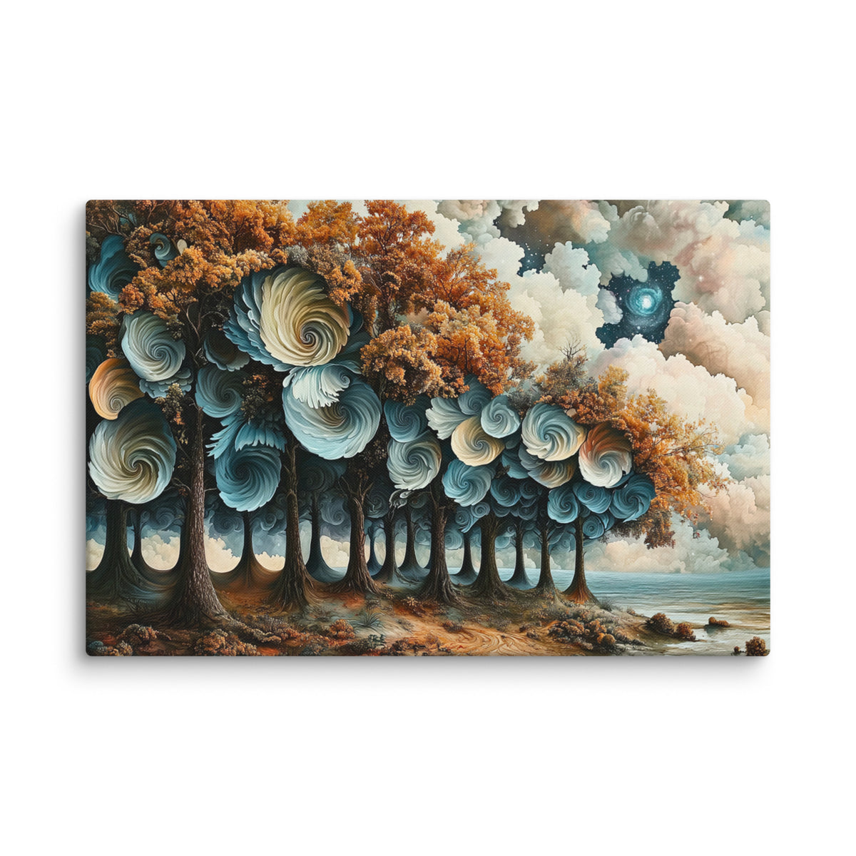 Toile horizontale de forêt en spirales au format XL