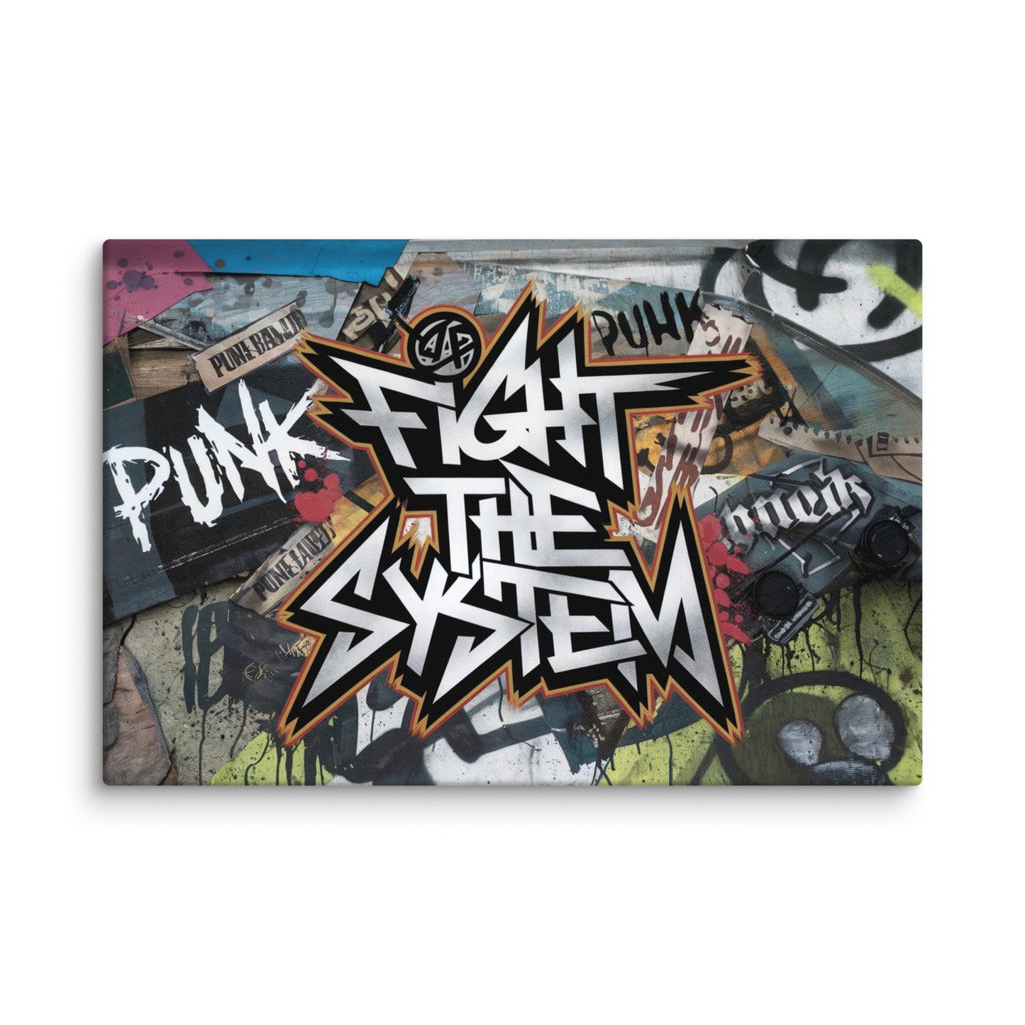 Toile Graffitis Art - Fight The System Affiches, reproductions et œuvres graphiques Art Virtuoso XL  