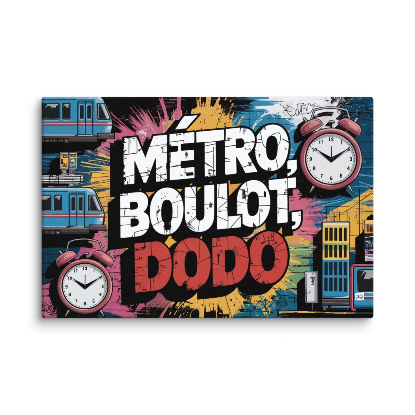 Toile Graffiti Mural - Métro Boulot Dodo Affiches, reproductions et œuvres graphiques Art Virtuoso XL  