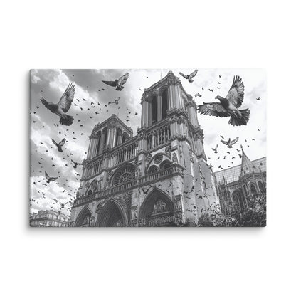 Toile - Dessin Notre Dame de Paris Affiches, reproductions et œuvres graphiques Art Virtuoso XL  