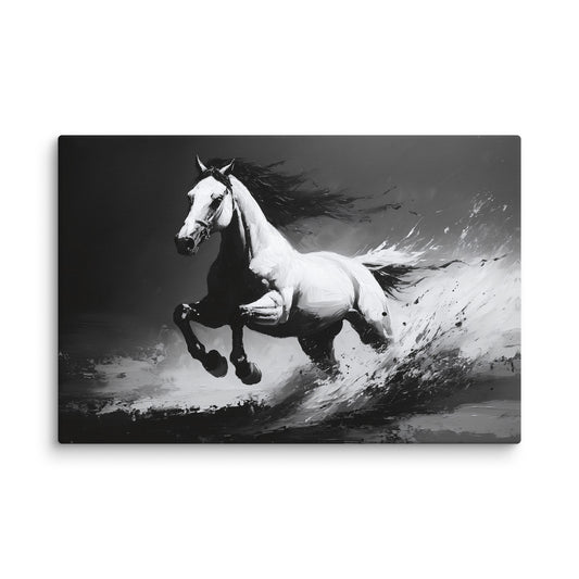 Peinture Cheval Noir et Blanc Affiches, reproductions et œuvres graphiques Art Virtuoso XL  