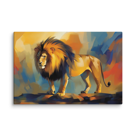 Tableau Lion Couleur - Majesté du Crépuscule Affiches, reproductions et œuvres graphiques Art Virtuoso XL