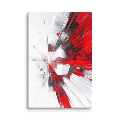 Tableau Abstrait Rouge et Blanc - Explosion Radiale Affiches, reproductions et œuvres graphiques Art Virtuoso XL