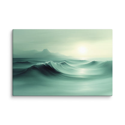 Tableau Vert Canard - Vagues Sereines Affiches, reproductions et œuvres graphiques Art Virtuoso XL