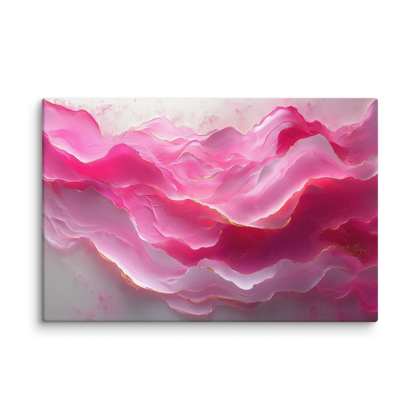 Tableau Peinture Rose - Vagues Abstraites Affiches, reproductions et œuvres graphiques Art Virtuoso XL