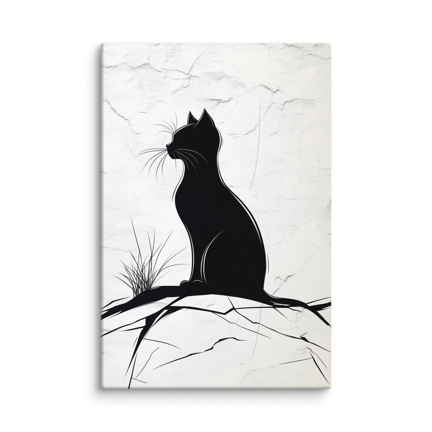 Peinture Chat Simple - Silhouette Contemplative Affiches, reproductions et œuvres graphiques Art Virtuoso XL