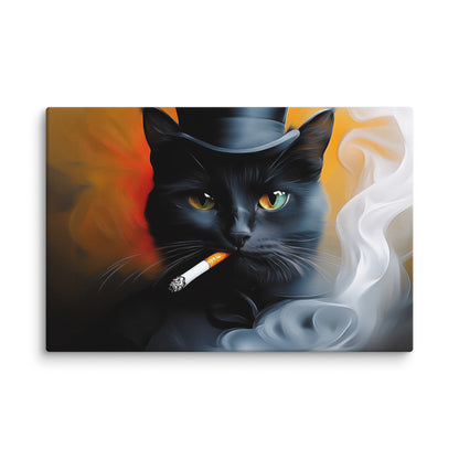 Tableau Chat qui Fume - Aristochat Noir Affiches, reproductions et œuvres graphiques Art Virtuoso XL