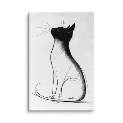 Tableau Minimaliste Chat - Élégance Épurée Affiches, reproductions et œuvres graphiques Art Virtuoso XL