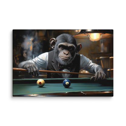 Tableau Singe Billard : Le Gentleman Joueur Affiches, reproductions et œuvres graphiques Art Virtuoso XL