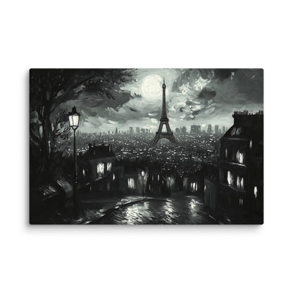 Tableau Paris Noir et Blanc : Magie de Montmartre Affiches, reproductions et œuvres graphiques Art Virtuoso XL