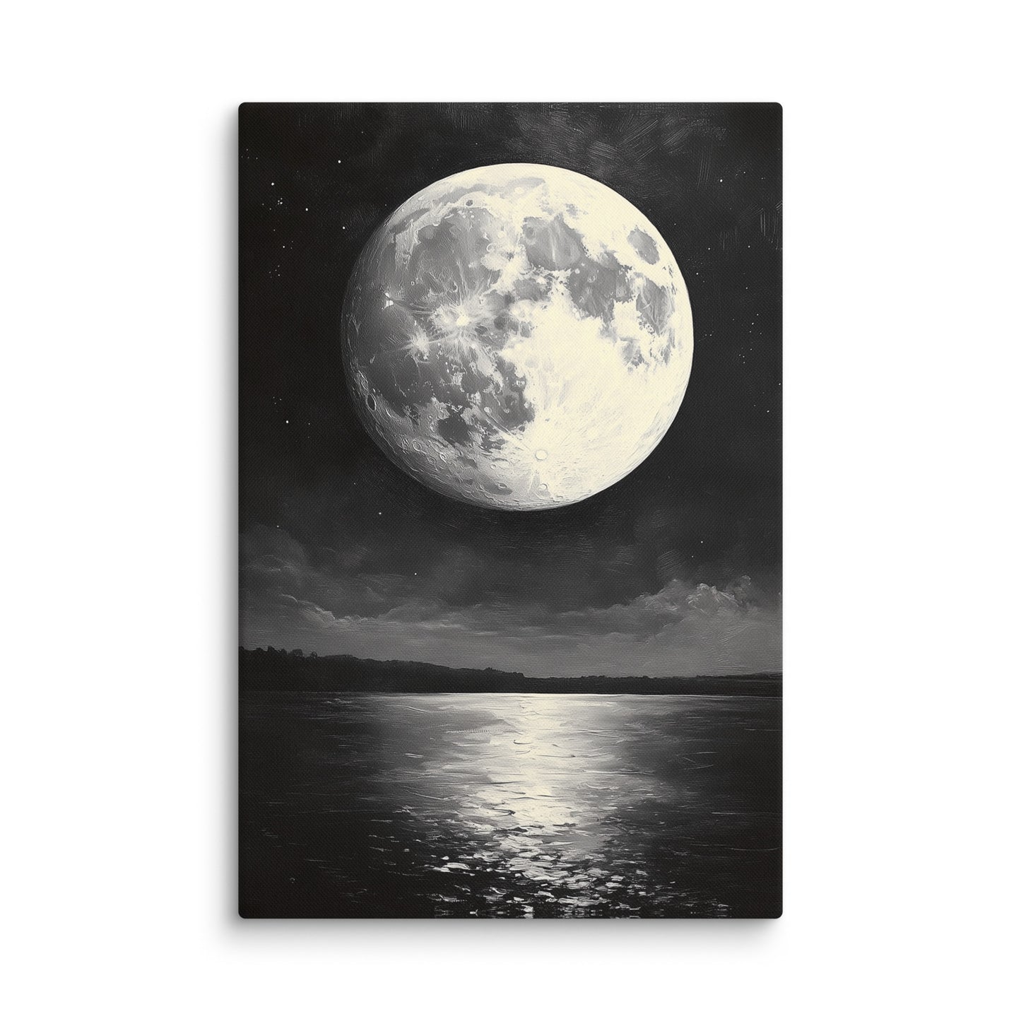 Tableau Lune Noir et Blanc : Reflets Nocturnes Affiches, reproductions et œuvres graphiques Art Virtuoso XL